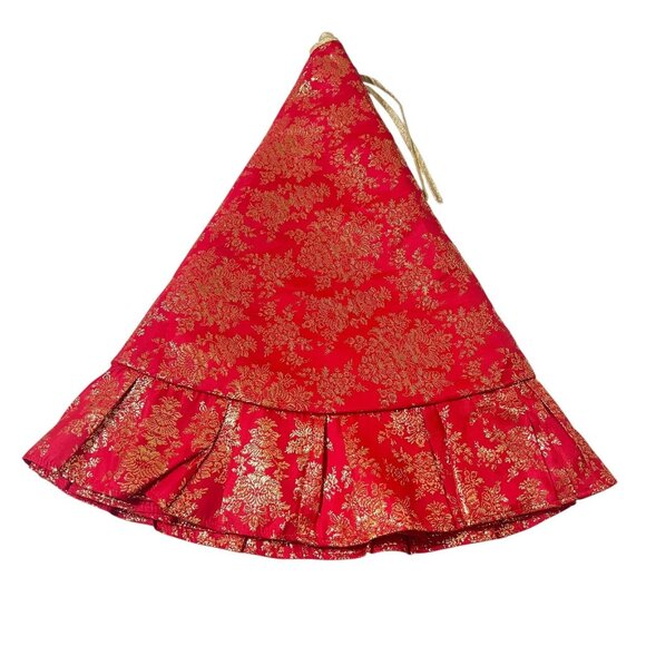 Christmas Tree Skirt Martha Stewart Everyday 51" Red Metallic Gold K-Mart 2002